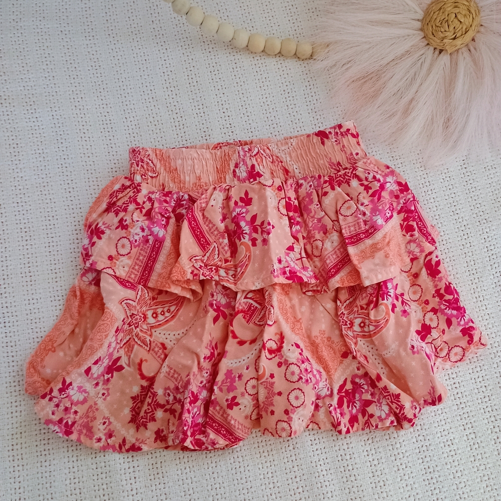 btween Pink and Orange Floral Skirt